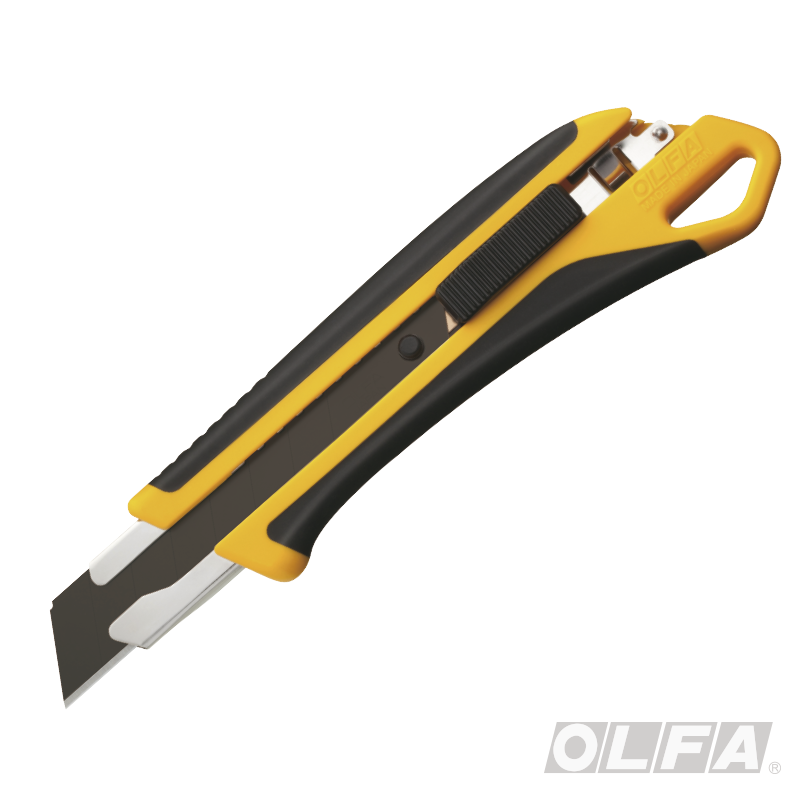 CUCHILLO INDUSTRIAL CON INCRUSTACIÓN ANTIDESLIZANTE, AGUJERO DE ENGANCHE Y SEGURO AUTOMÁTICO - 1