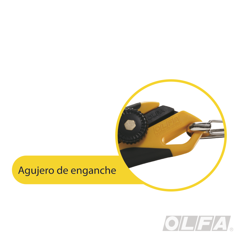 CUCHILLO INDUSTRIAL CON INCRUSTACIÓN ANTIDESLIZANTE, AGUJERO DE ENGANCHE Y SEGURO AUTOMÁTICO - 2