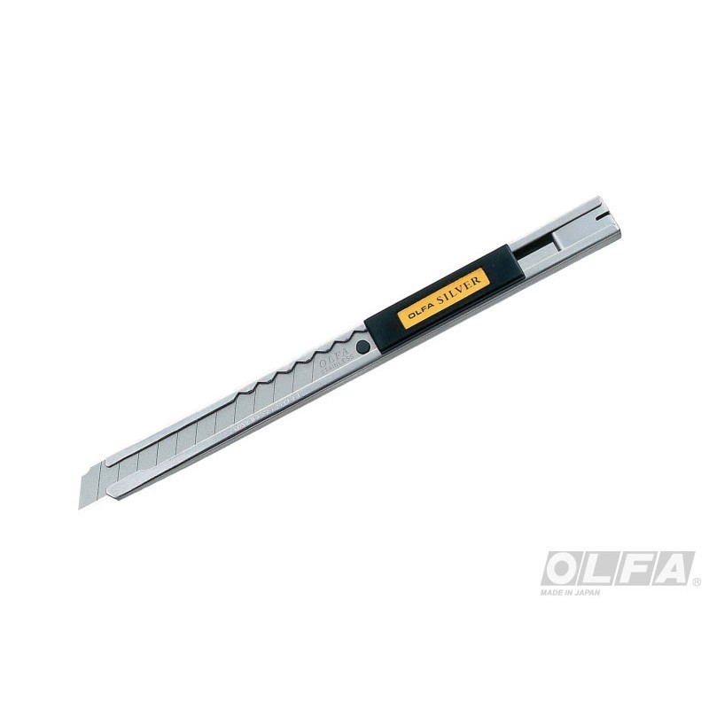 CUCHILLO OLFA MEDIANO ACERO INOXIDABLE SEGURO AUTOMATICO - 1