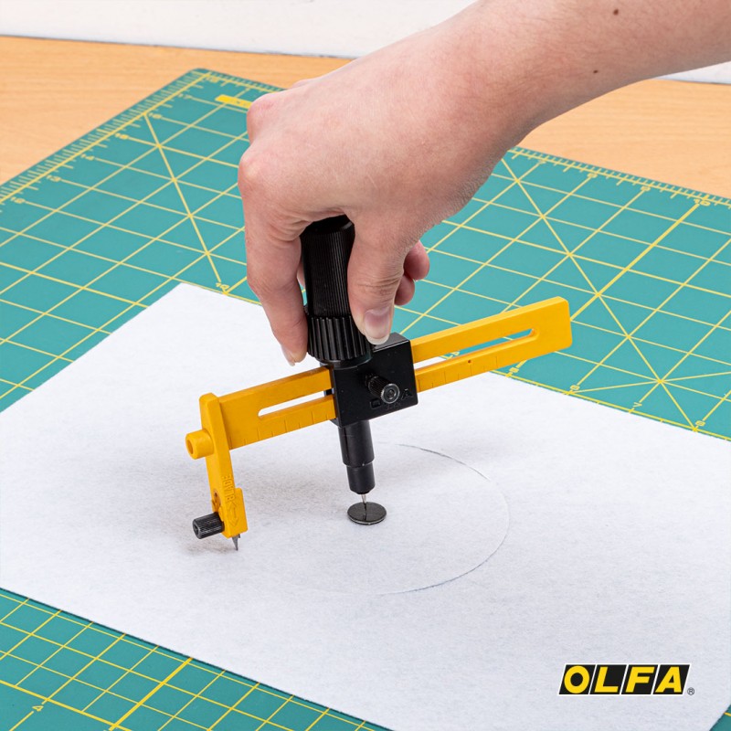 SET HERRAMIENTAS OLFA COMPAS CORTE SISTEMA GIRO + 10 REPUESTOS - 2