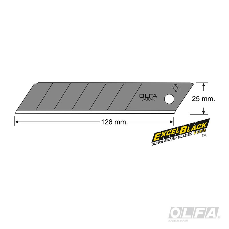 REPUESTO CUCHILLO OLFA NEGRA 25 MM - 4