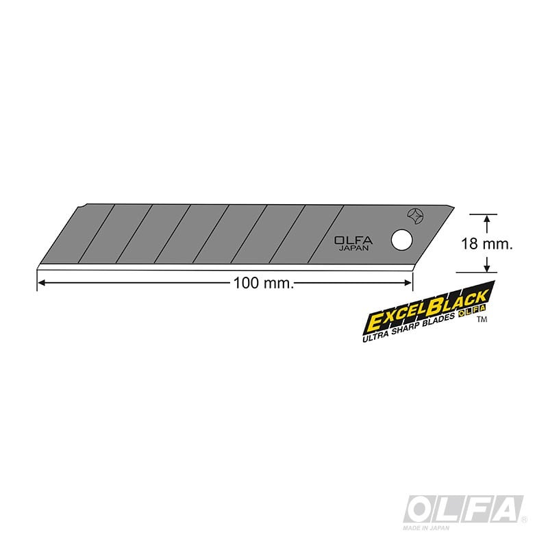 REPUESTO OLFA 10 PIEZAS UNIVERSAL GRANDE NEGRO - 2