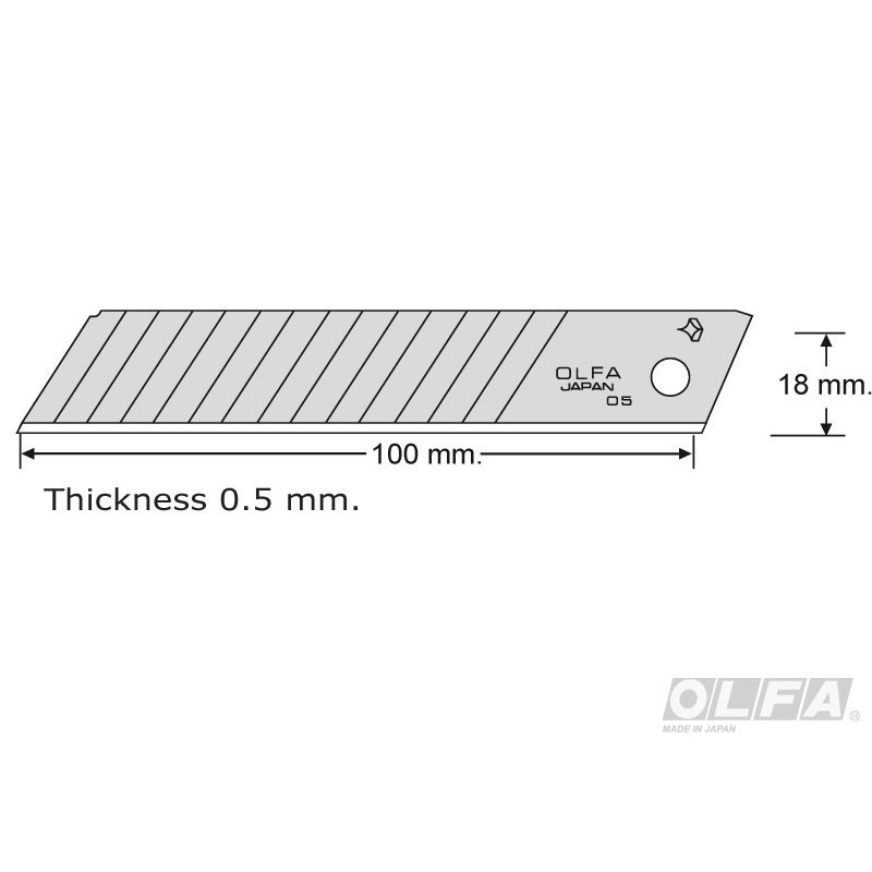 REPUESTO CUCHILLO OLFA UNIVERSAL 18 MM - 1