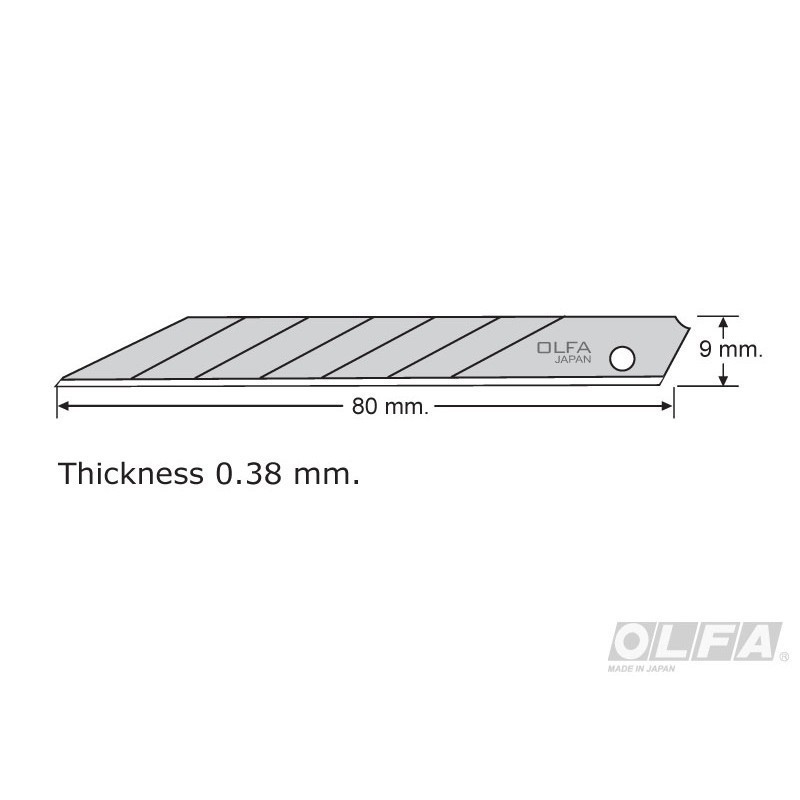 CUCHILLO OLFA MEDIANO 9 MM ANGULO 30° SEGURO AUTOMATICO - 3