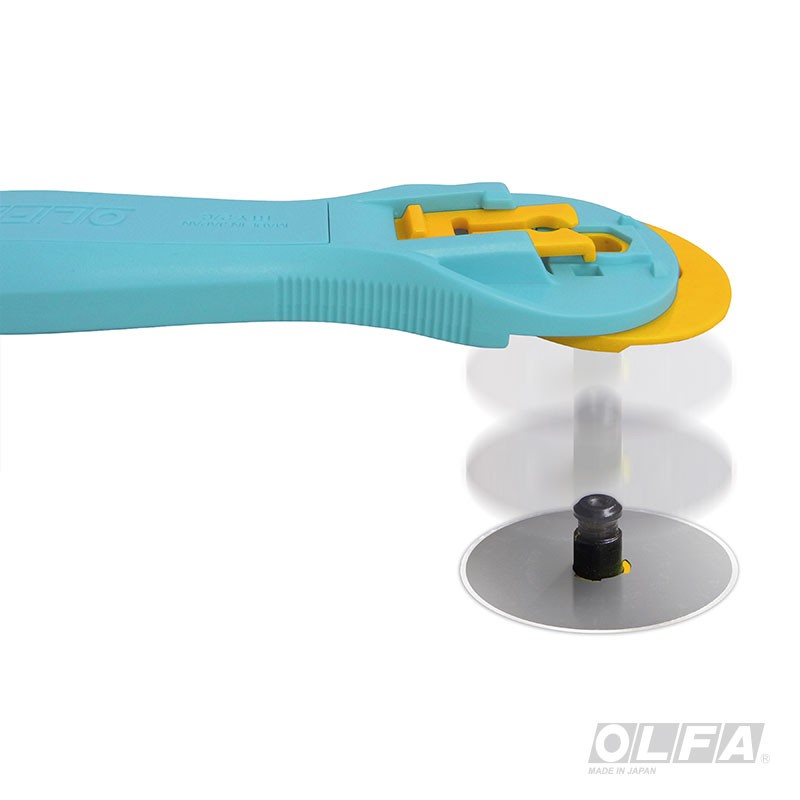 CUCHILLO ROTATIVO OLFA PARA TELA AQUA COLOR 45 MM - 3