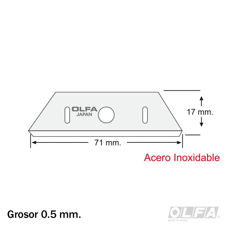 REPUESTO HOJA PARA CUCHILLO DE SEGURIDAD SK-12. 17.5 MM. 10 U. - 1
