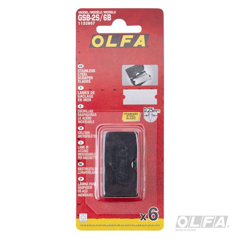 REPUESTO CUCHILLO OLFA TIPO RASPADOR VIDRIO 6U - 4