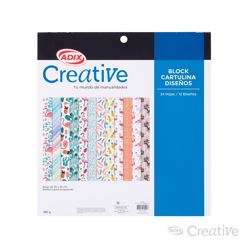 BLOCK DE CARTULINA CREATIVE DISEÑO TROPICAL - 1