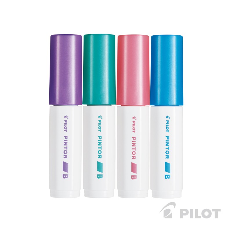 PINTOR SET ROSADO METALIZADO, VIOLETA METALIZADO, AZUL METALIZADO, VERDE METALIZADO PUNTA BISELADA - 1