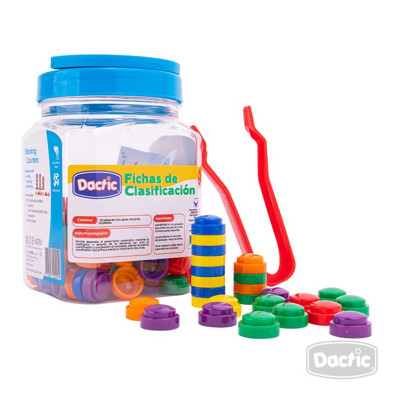 JUGUETE DACTIC FICHA CLASIFICACION APILABLE +PINZA - 1