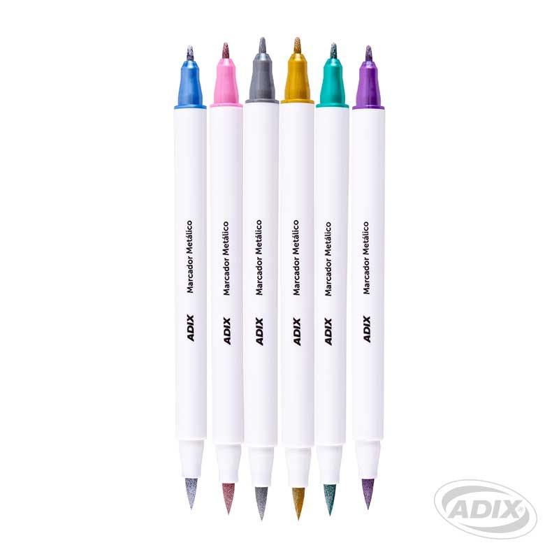 SET MARCADORES ADIX METALIZADOS DOBLE PUNTA - 1