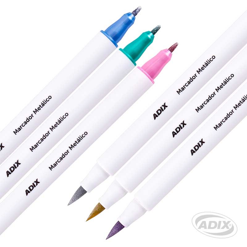 SET MARCADORES ADIX METALIZADOS DOBLE PUNTA - 2