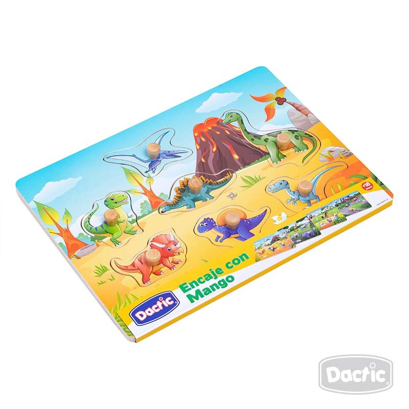 ENCAJE C/MANGO DINOSAURIO MADERA - 3