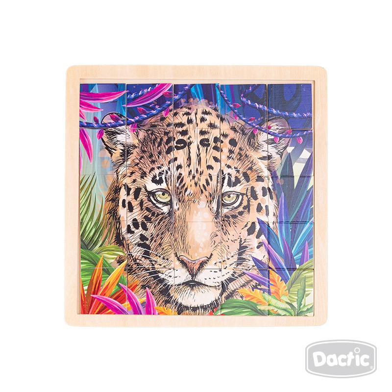 PUZZLE DACTIC MULTICOLOR LEOPARDO MADERA - 1