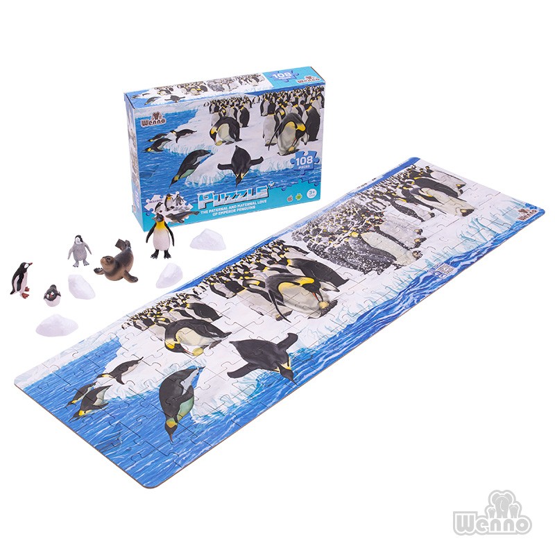 PUZZLE MULTICOLOR PINGUINO 108 PIEZAS + FIGURAS - 1
