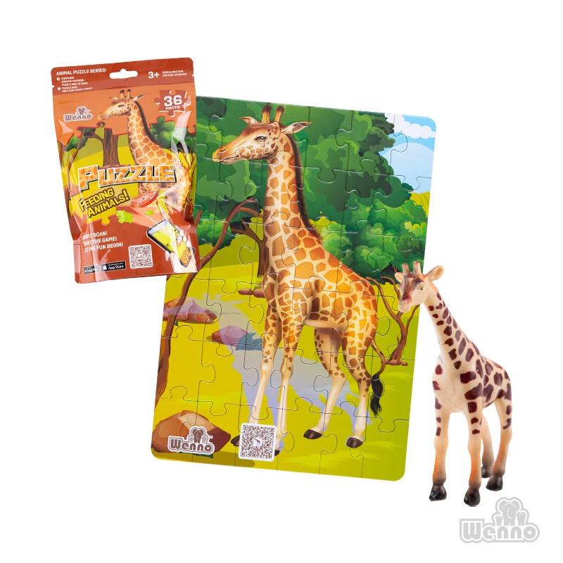 PUZZLE MULTICOLOR JIRAFA 36 PIEZAS + FIGURA - 1