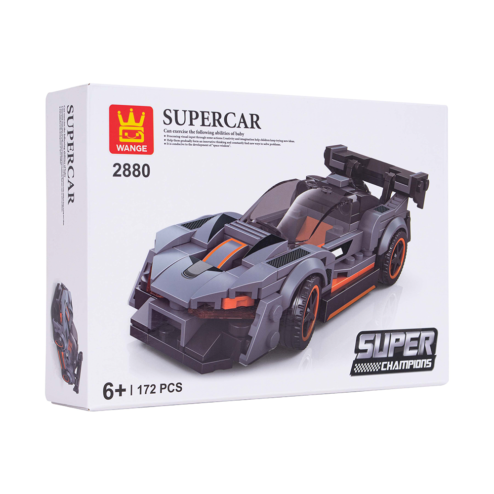 JUGUETE WANGE MULTICOLOR SUPER AUTO DEPORTIVO NEGRO ARMABLE - 1