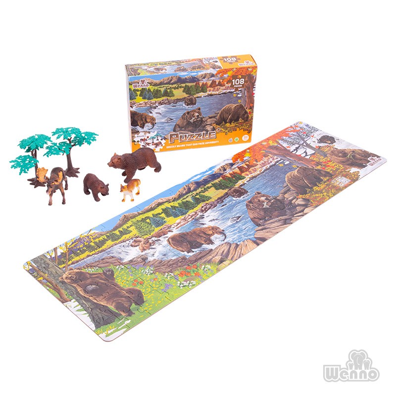 PUZZLE MULTICOLOR OSO 108 PIEZAS + FIGURAS - 1
