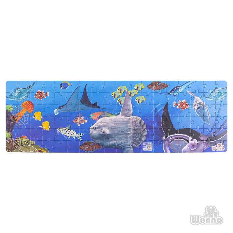 PUZZLE MULTICOLOR ANIMALES MARINOS 108 PIEZAS + FIGURAS - 3