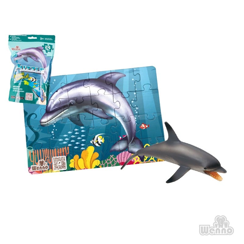 PUZZLE MULTICOLOR DELFÍN 24 PIEZAS + FIGURA - 1