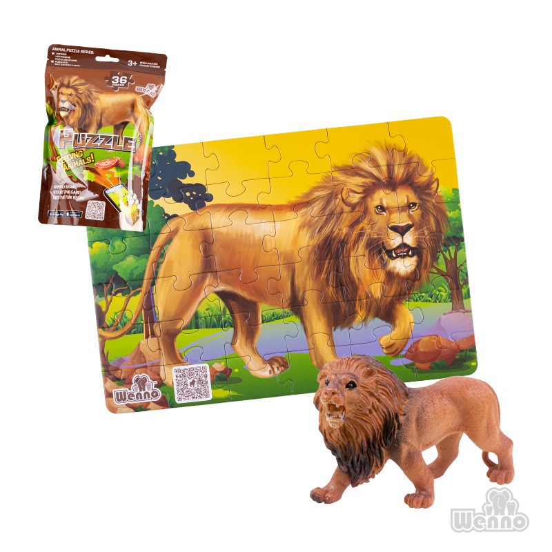 PUZZLE MULTICOLOR LEON 36 PIEZAS + FIGURA - 1