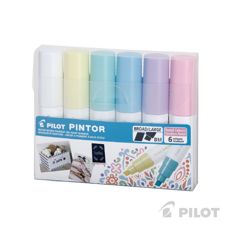 SET PINTOR PILOT COLORES PASTELES PUNTA BISELADA - 1
