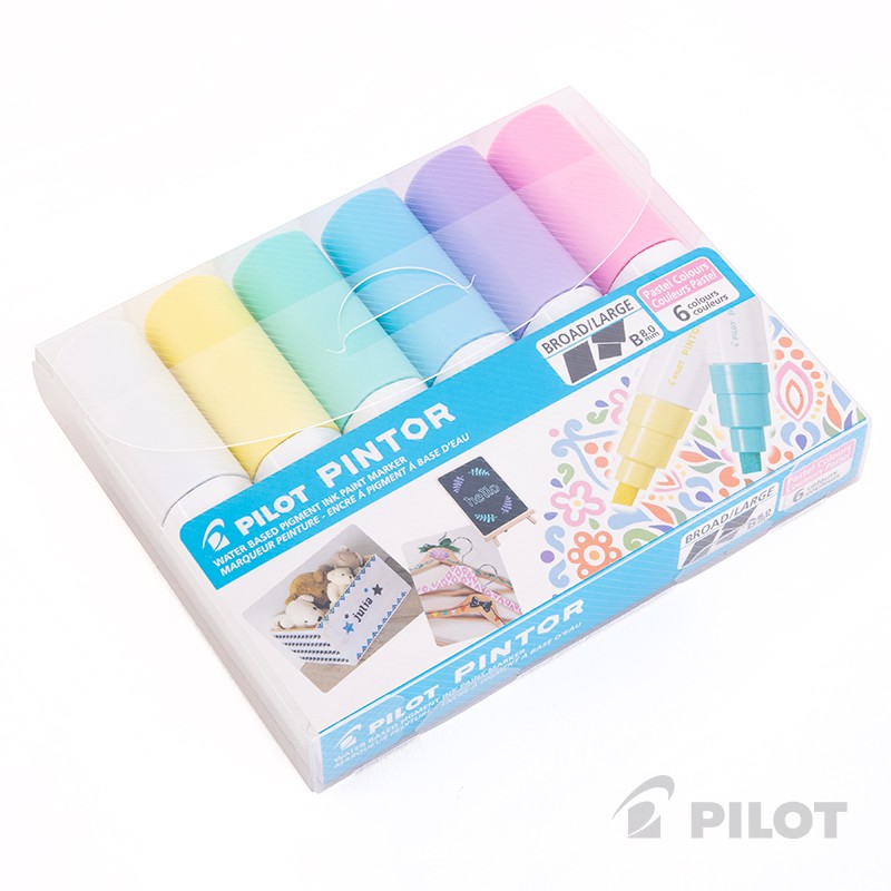 SET PINTOR PILOT COLORES PASTELES PUNTA BISELADA - 3