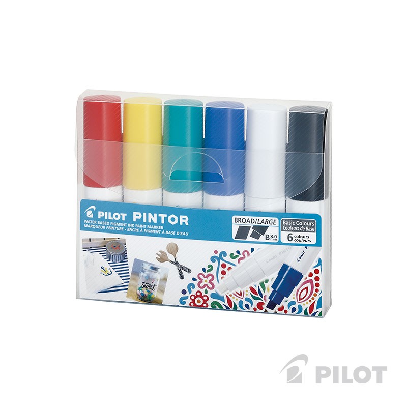 PINTOR SET COLORES CLASICOS PUNTA BISELADA - 1