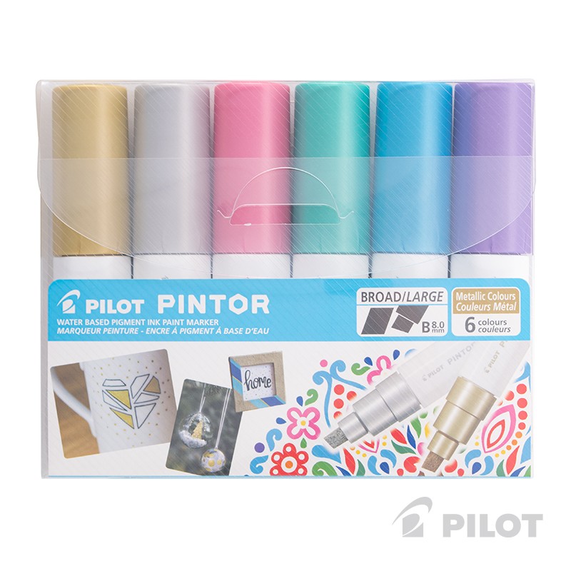 PINTOR SET PUNTA BISELADA COLORES METALICOS - 1
