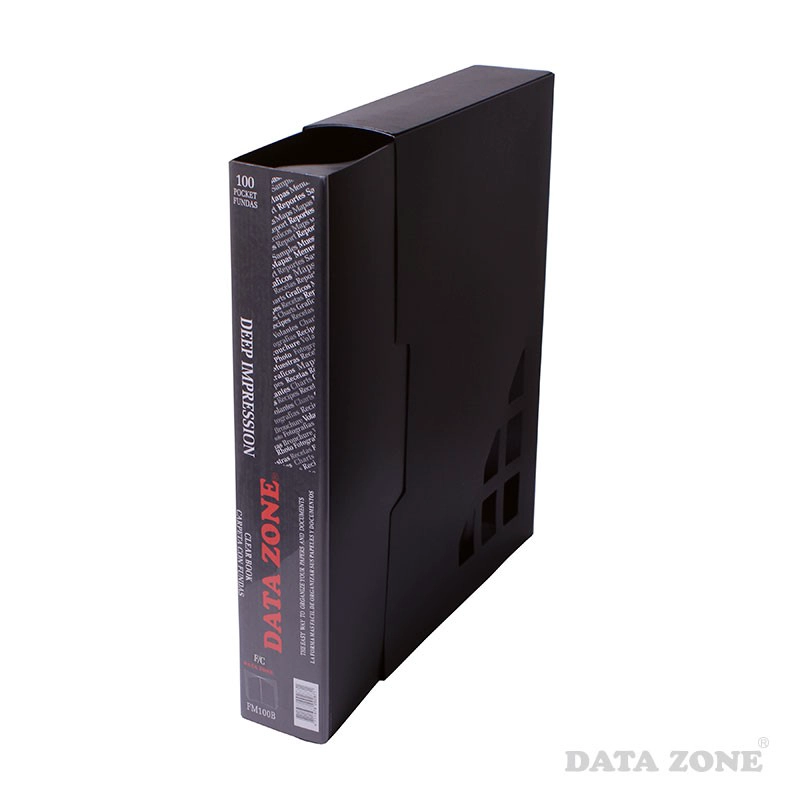 CARPETA DATAZONE OFICIO 100 FUNDAS C/ESTUCHE NEGRO - 1