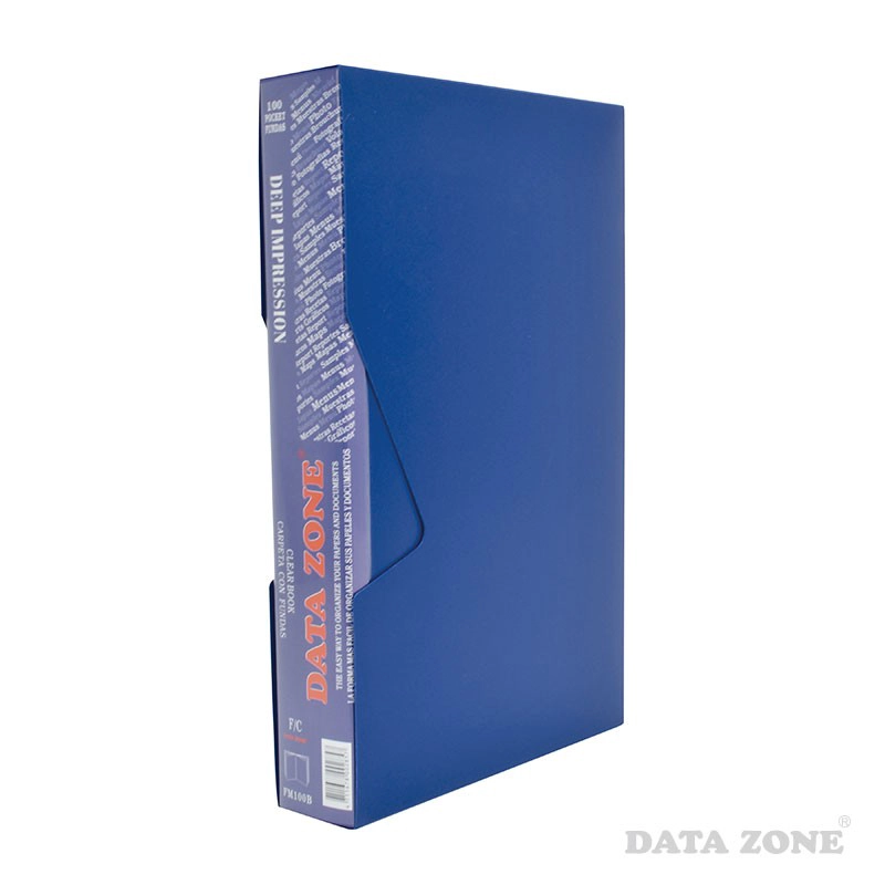 CARPETA DATAZONE OFICIO 100 FUNDAS C/ESTUCHE AZUL - 1