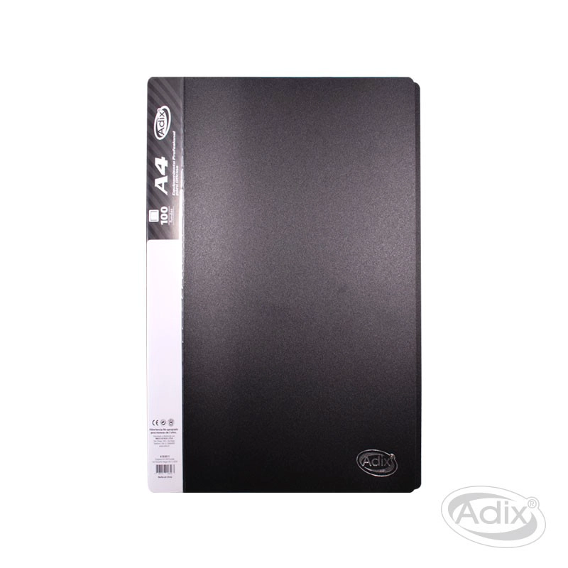 CARPETA A4 ADIX 100 FUNDAS C/ESTUCHE NEGRO - 1