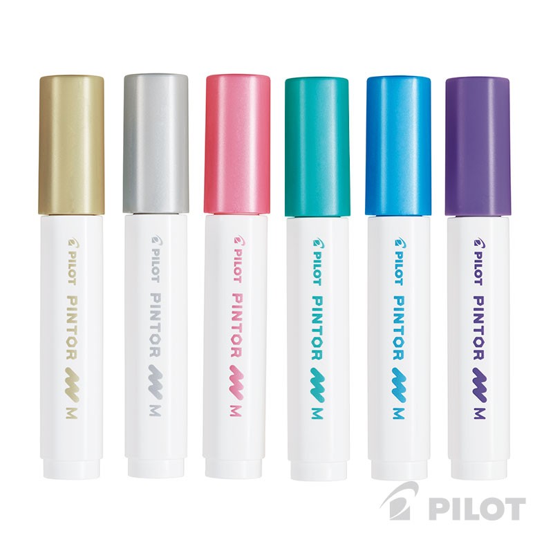 SET PINTOR PILOT COLORES METALIZADOS PUNTA MEDIA - 2