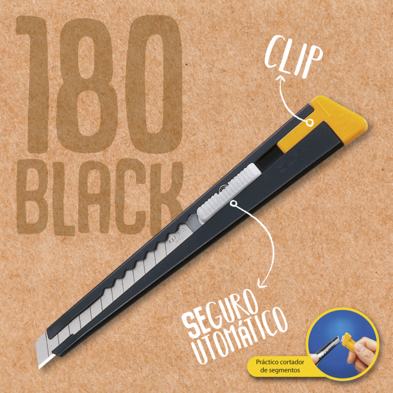 CUCHILLO OLFA MEDIANO METALICO SEGURO AUTOMATICO - 2