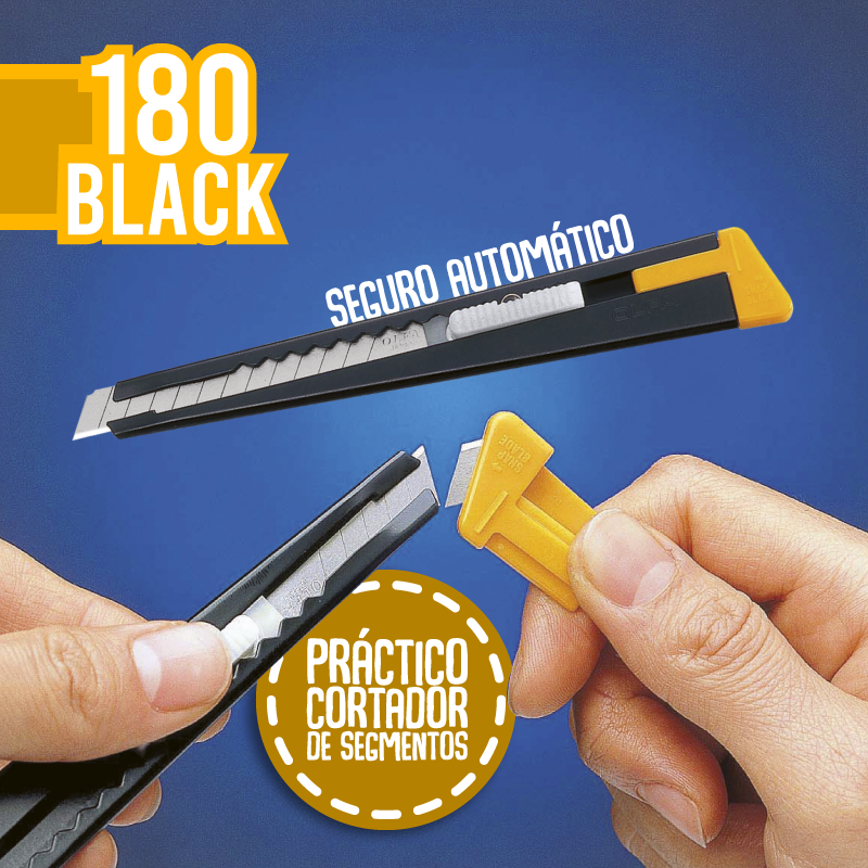 CUCHILLO OLFA MEDIANO METALICO SEGURO AUTOMATICO - 3