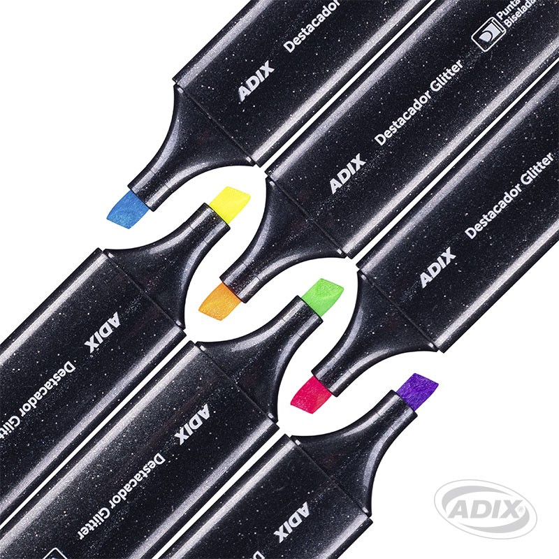 DESTACADOR ADIX GLITTER PASTEL 6 COLORES - 4