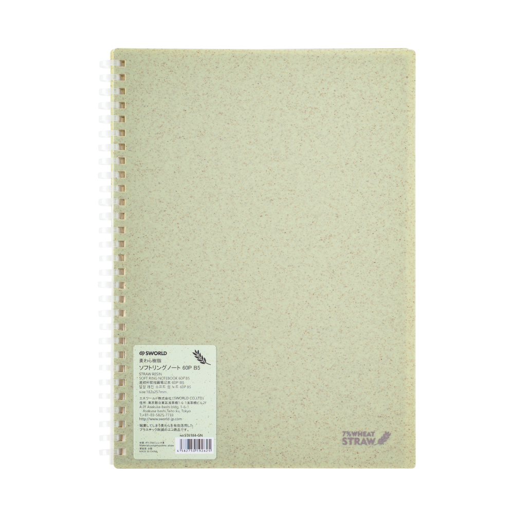 CUADERNO B5 VERDE PASTEL ANILLADO - 1