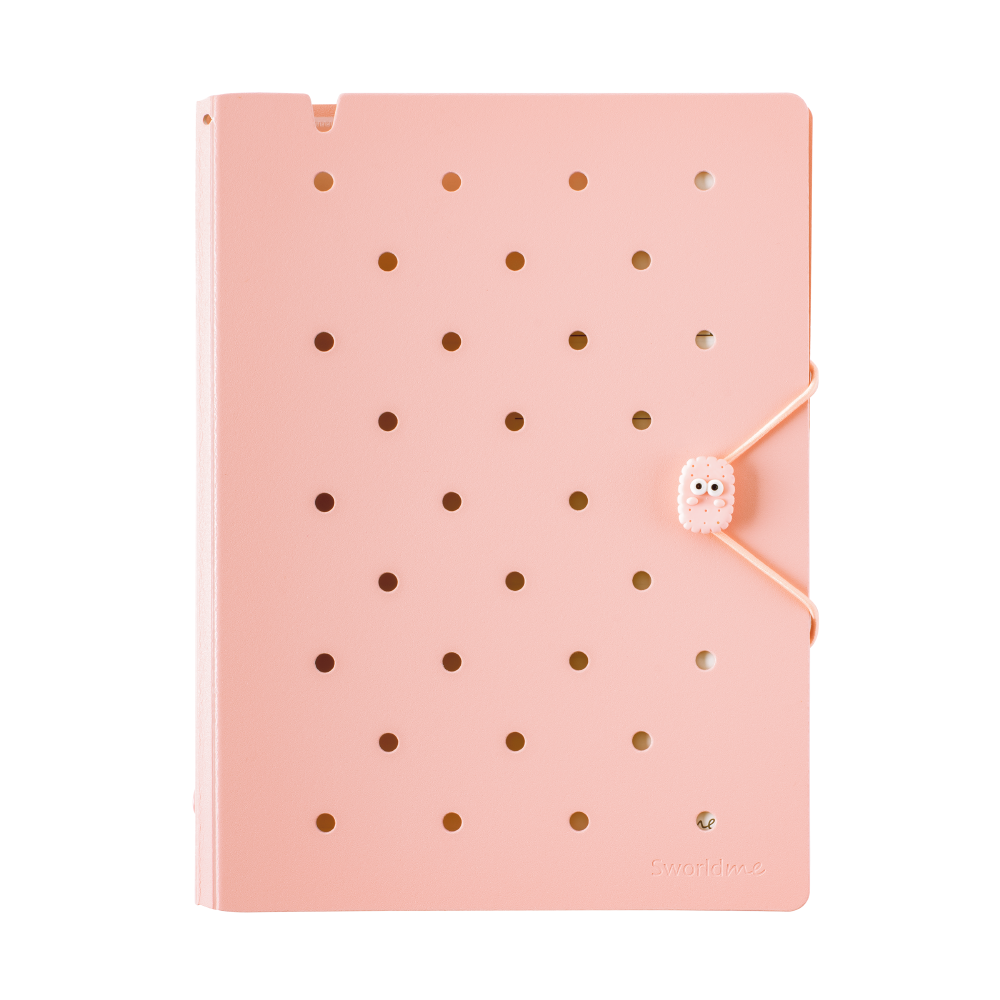 AGENDA A5 ROSADA TAPA PIN  6 ANILLOS - 1