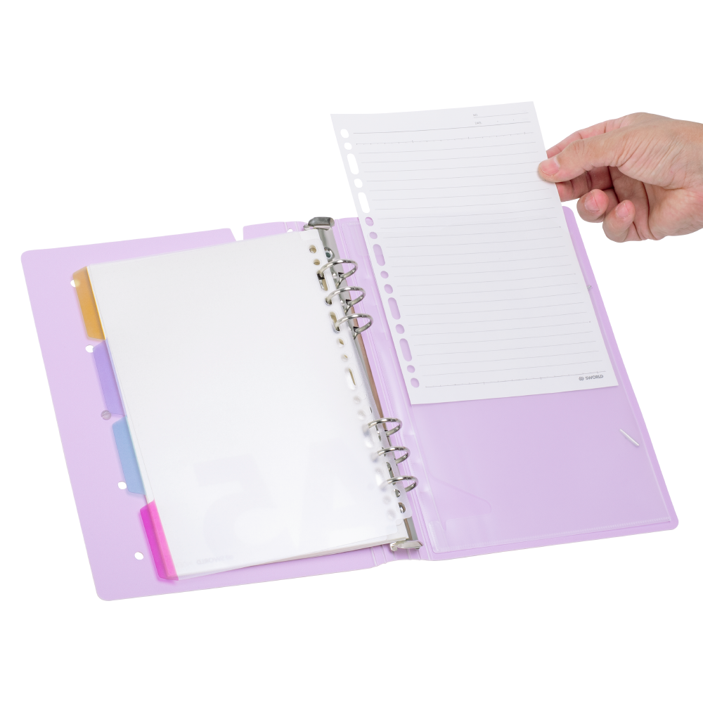 AGENDA A5 MORADA TAPA PIN 6 ANILLOS - 3