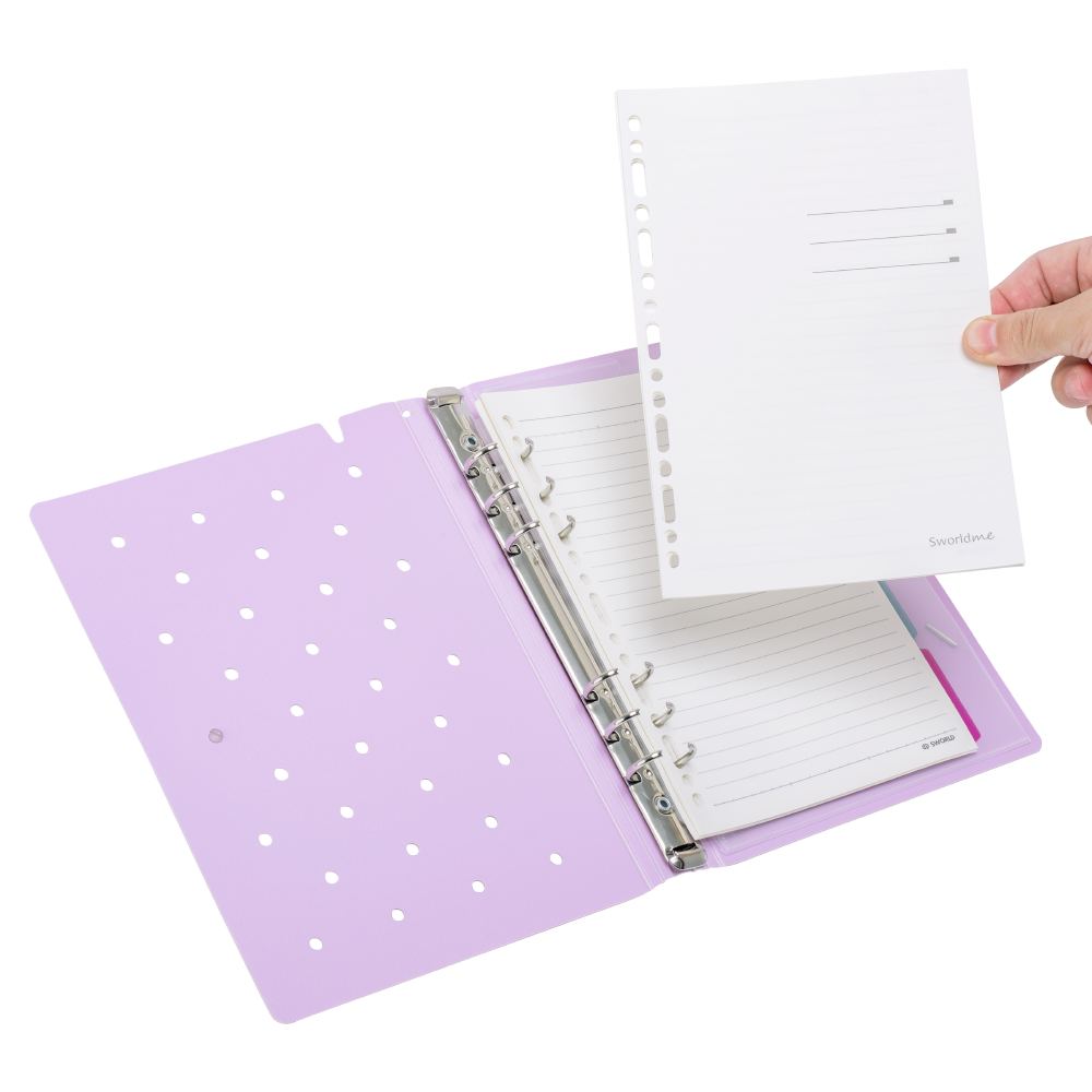 AGENDA A5 MORADA TAPA PIN 6 ANILLOS - 4