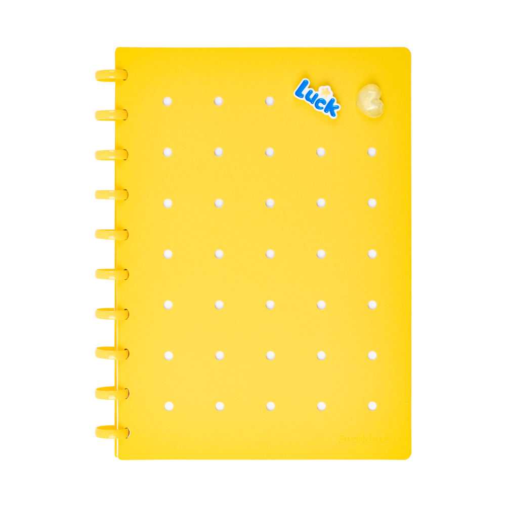 CUADERNO B5 C/ PINES AMARILLA ANILLADO - 1