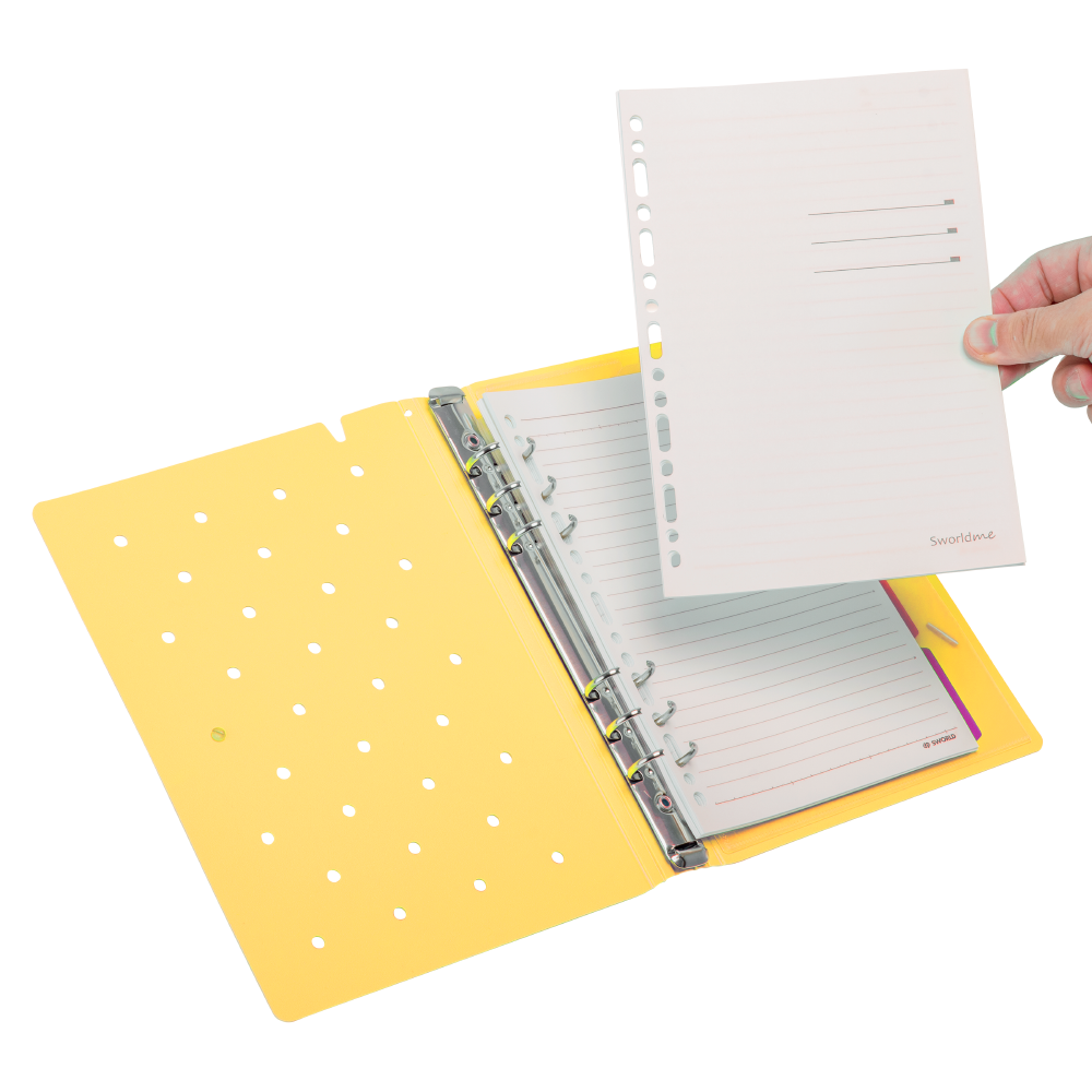AGENDA A5 AMARILLA TAPA PIN 6 ANILLOS - 3