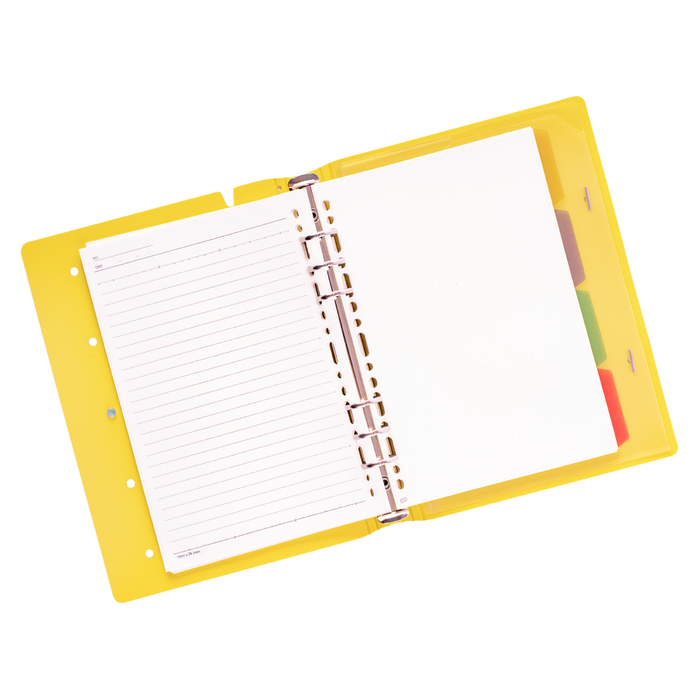 AGENDA A5 AMARILLA TAPA PIN 6 ANILLOS - 4
