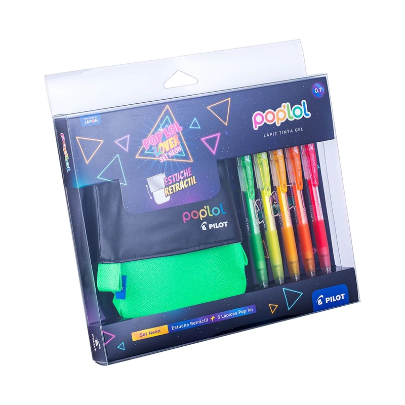 SET LAPIZ GEL POPLOL 0.7 5U C/ESTUCHE VERDE PILOT - 1