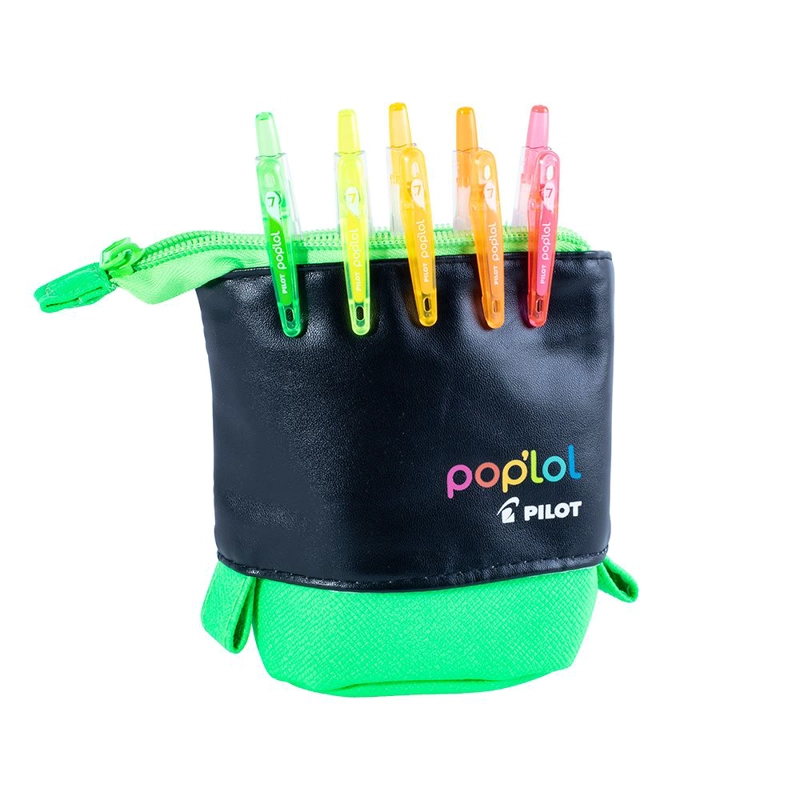 SET LAPIZ GEL POPLOL 0.7 5U C/ESTUCHE VERDE PILOT - 3