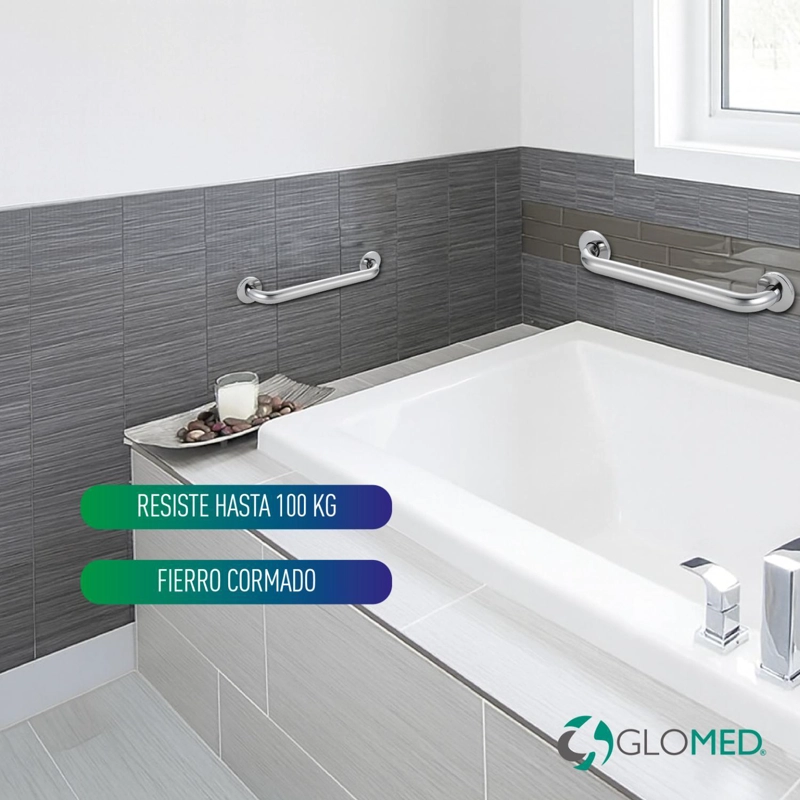BARRA GLOMED BBC030 SEGURIDAD BAÑO CROMADA 30CM - 4