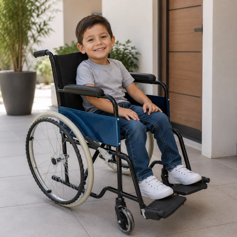 SILLA GLOMED SRN012 RUEDAS PEDIATRICA NIÑO NEGRA - 5