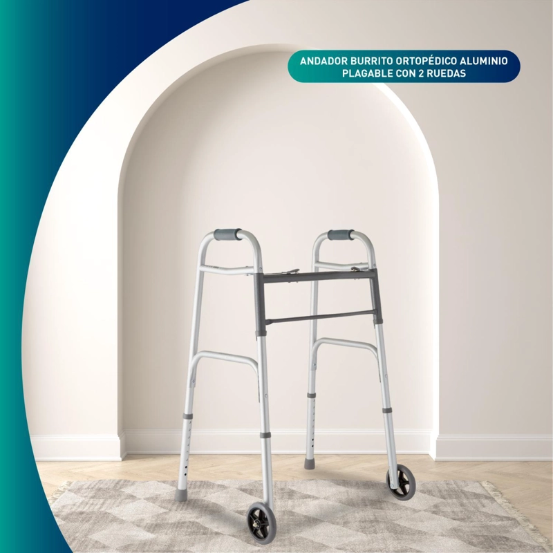 ANDADOR GLOMED APR010 BURRITO ORTOPÉDICO ALUMINIO PLEGABLE CON 2 RUEDAS - 4