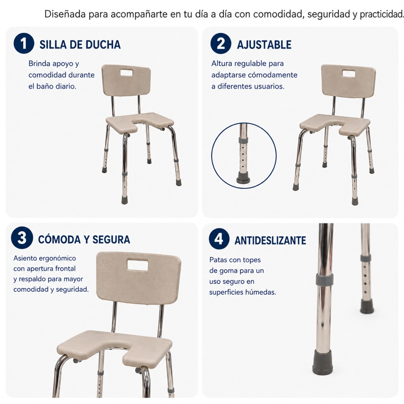 SILLA MAXCARE BAÑO ASIENTO EN U CONFORT - 3