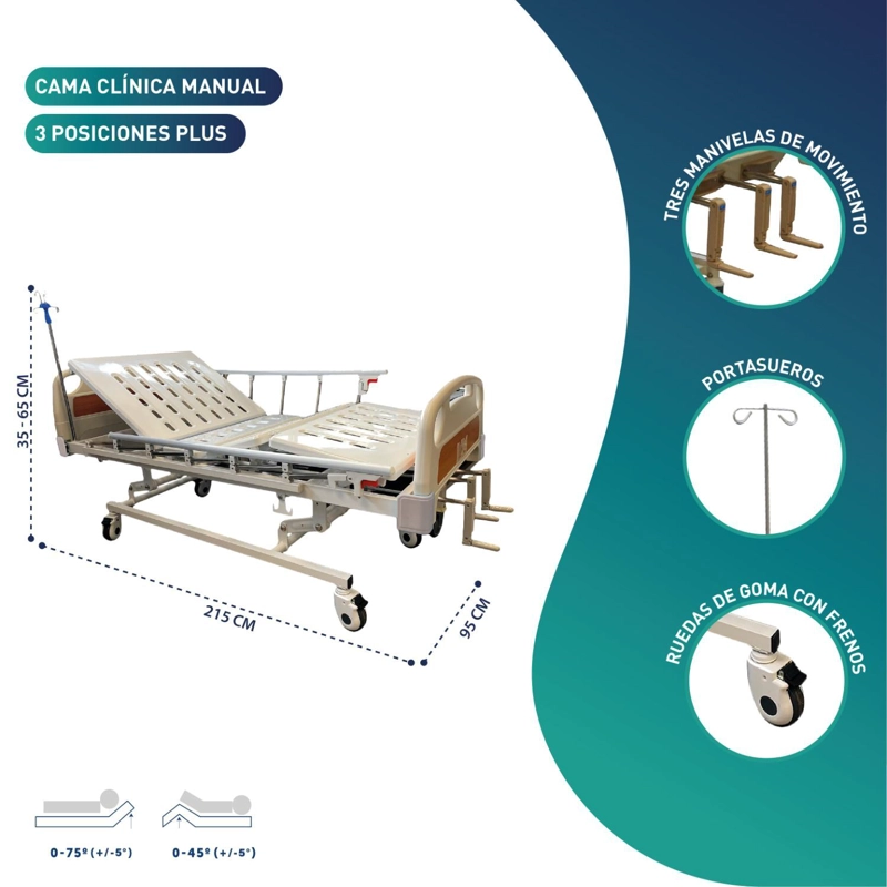 CAMA CLINICA MANUAL 3 POSICIONES PLUS - 2